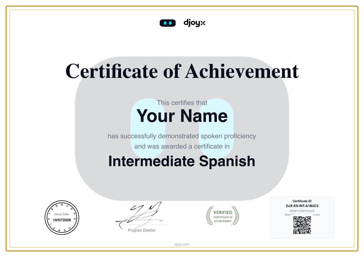 Sample djoyx certificate